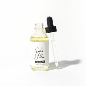 Liquid Butter by Scrub & Butter is available in a 2 fl oz | 56ml dropper bottle. It is non-comedogenic, absorbs easily, and versatile.