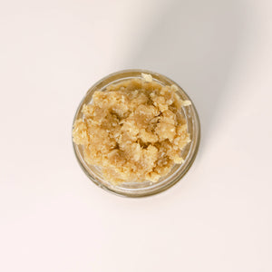 Oat Scrub by Scrub & Butter is available in a 4oz | 118ml jar. It is soothing, gentle, and creamy.